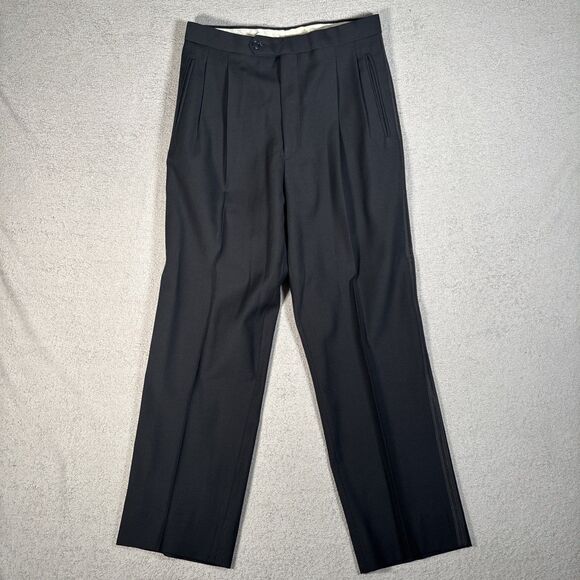 Zanieri Zignone Super 100 Wool Tuxedo 2‎ Piece Men’s Size 42R/30W Black Wedding - Picture 16 of 16